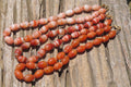 Polished Red Striped Tibetan Agate Beaded Necklace - Sold Per Item - From Tibet - Toprock Gemstones and Minerals 