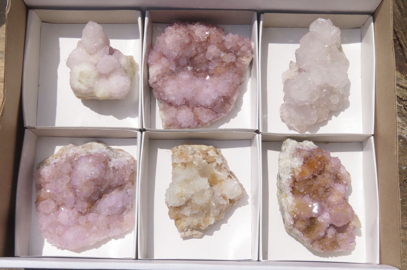 Natural Amethyst Spirit Quartz Clusters x 6 From Boekenhouthoek, South Africa - Toprock Gemstones and Minerals 