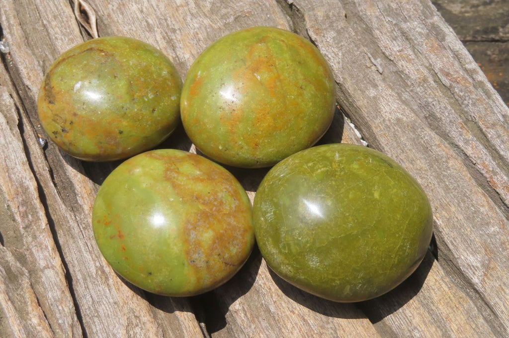 Polished Green Opal Palm Stones x 20 From Madagascar - Toprock Gemstones and Minerals 
