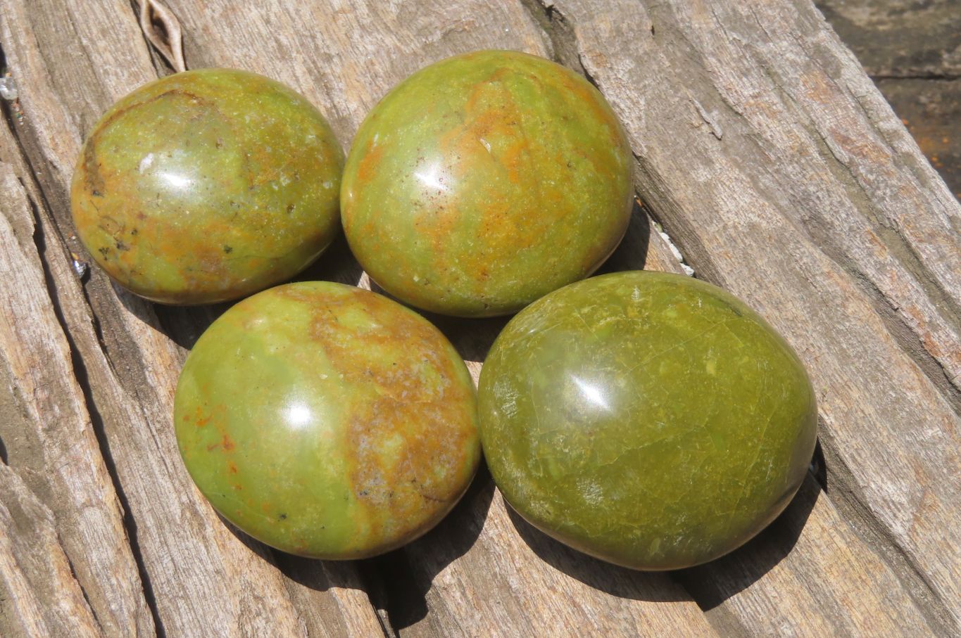 Polished Green Opal Palm Stones x 20 From Madagascar - Toprock Gemstones and Minerals 