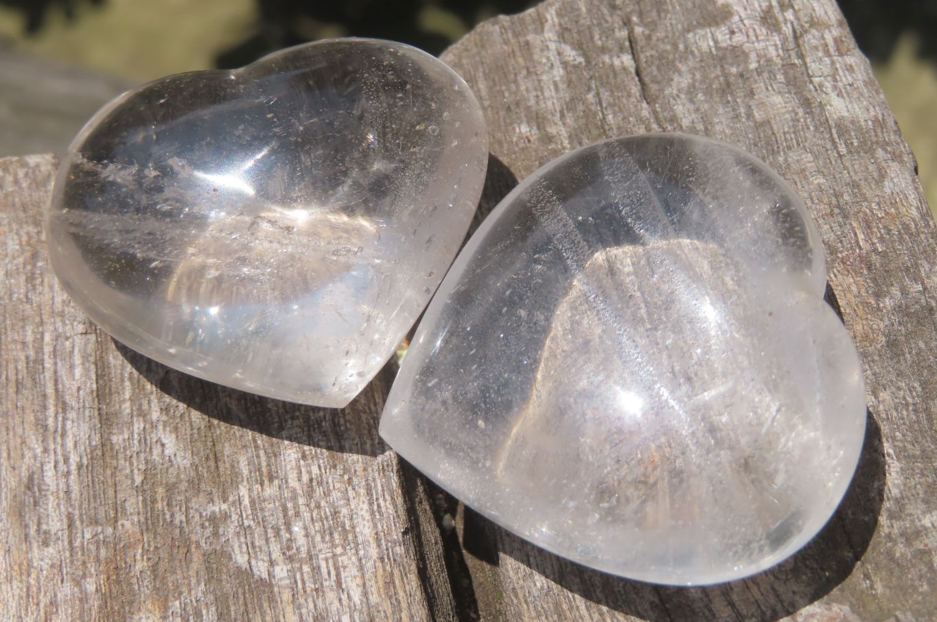Polished Clear Quartz Gemstone Hearts x 12 From Madagascar - Toprock Gemstones and Minerals 