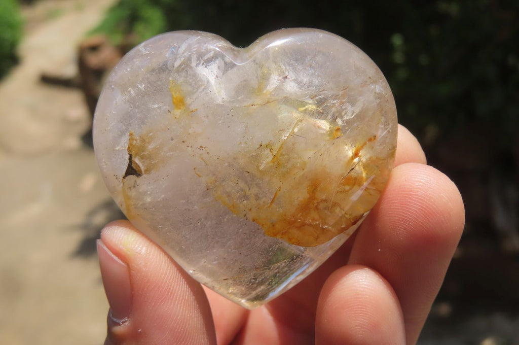 Polished Clear Quartz Gemstone Hearts x 12 From Madagascar - Toprock Gemstones and Minerals 