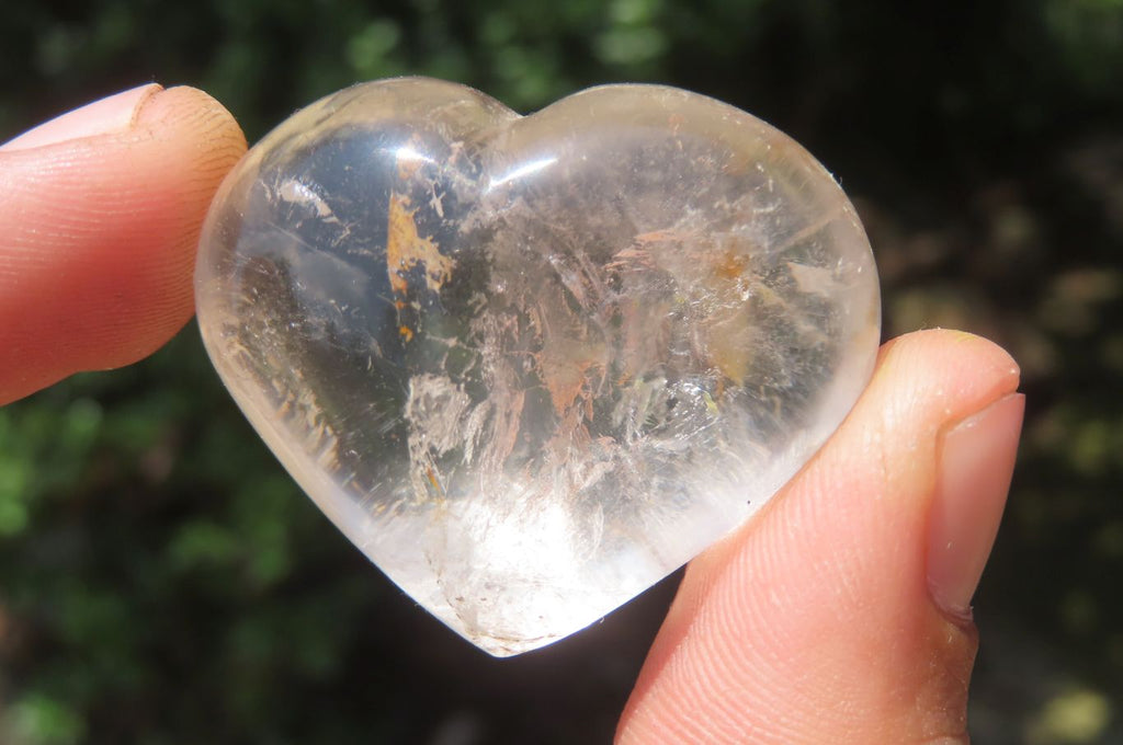 Polished Clear Quartz Gemstone Hearts x 12 From Madagascar - Toprock Gemstones and Minerals 