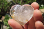 Polished Clear Quartz Gemstone Hearts x 12 From Madagascar - Toprock Gemstones and Minerals 