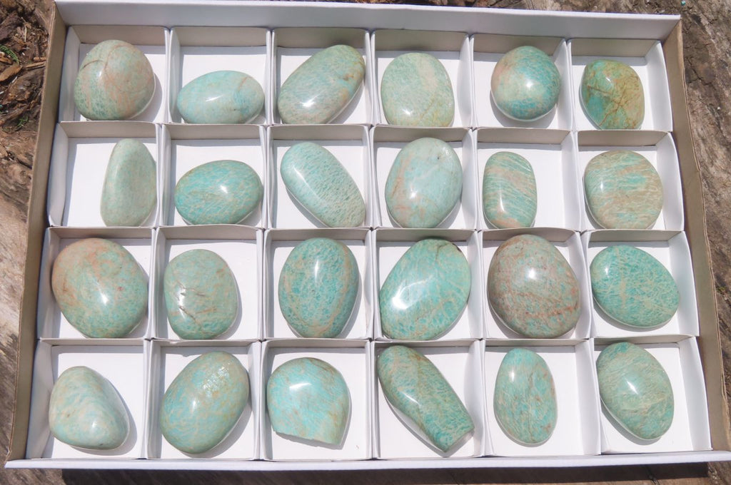 Polished Amazonite Free Forms x 24 From Zimbabwe - Toprock Gemstones and Minerals 