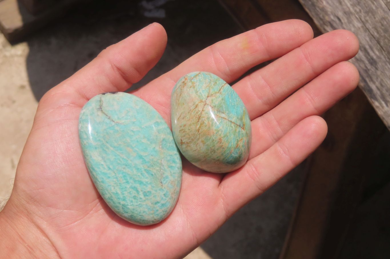 Polished Amazonite Free Forms x 24 From Zimbabwe - Toprock Gemstones and Minerals 