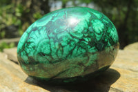 Polished Large Solid Flower Banded Malachite Gemstone Eggs - Sold Per Item - From Congo - Toprock Gemstones and Minerals 