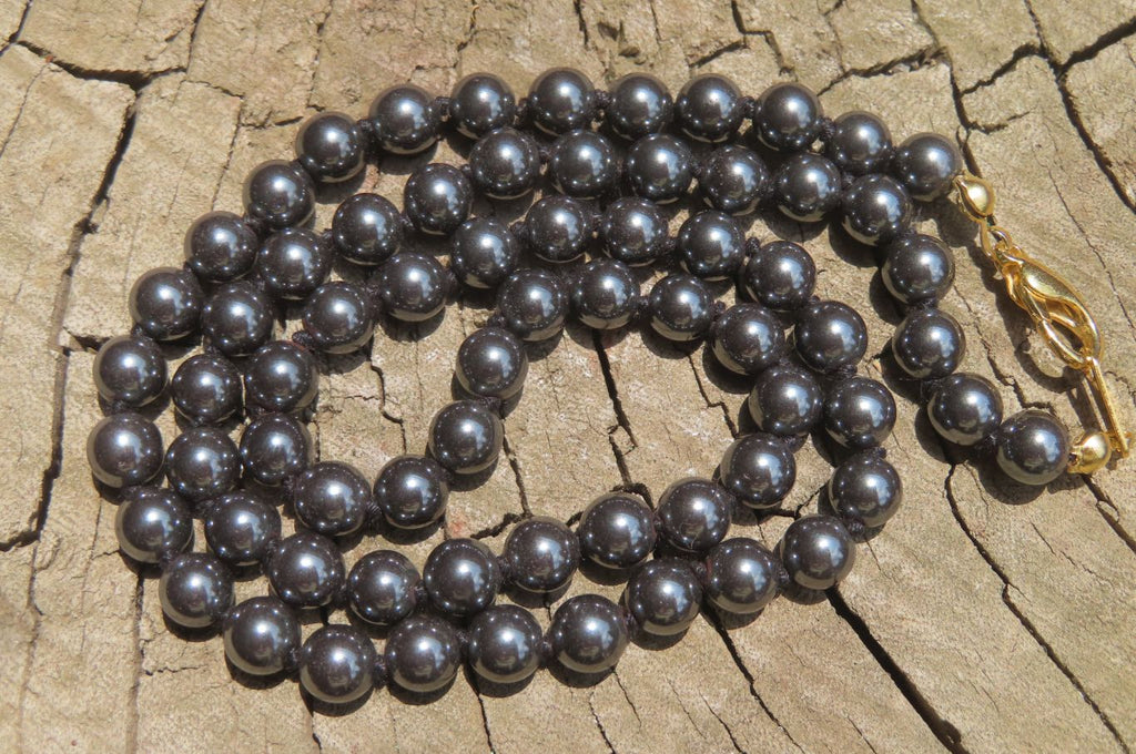 Polished Silver Hematite Beaded Necklace - Sold Per Item - From China - Toprock Gemstones and Minerals 