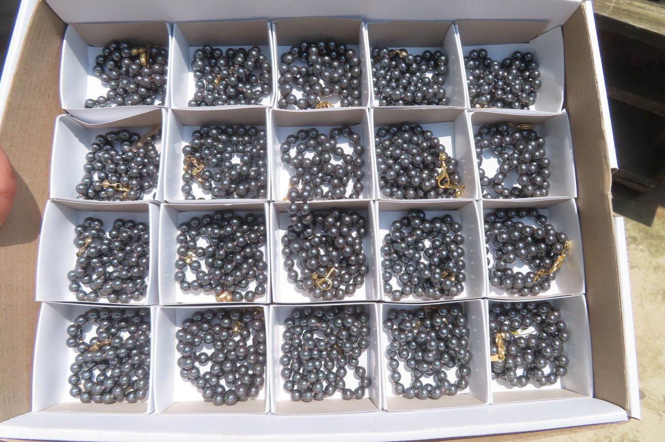 Polished Silver Hematite Beaded Necklace - Sold Per Item - From China - Toprock Gemstones and Minerals 