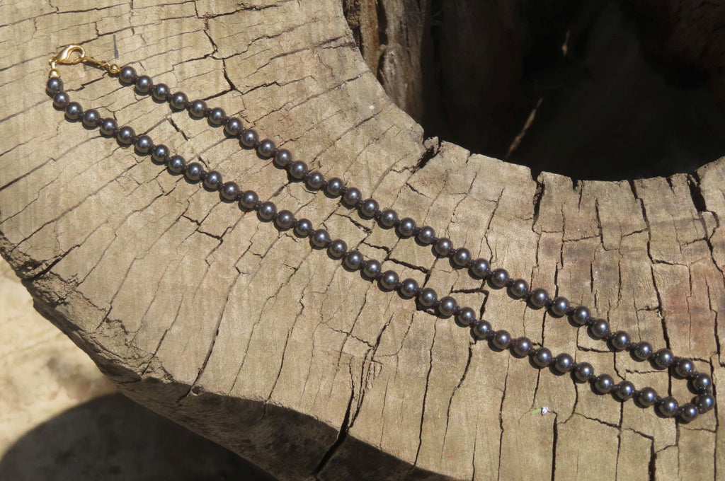 Polished Silver Hematite Beaded Necklace - Sold Per Item - From China - Toprock Gemstones and Minerals 