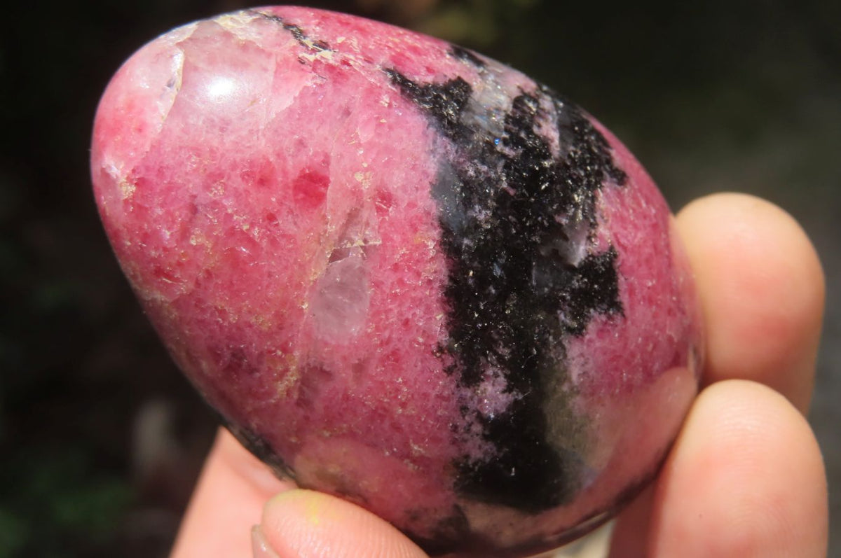 Polished Rhodonite Gemstone Eggs x 6 From Madagascar - Toprock Gemstones and Minerals 