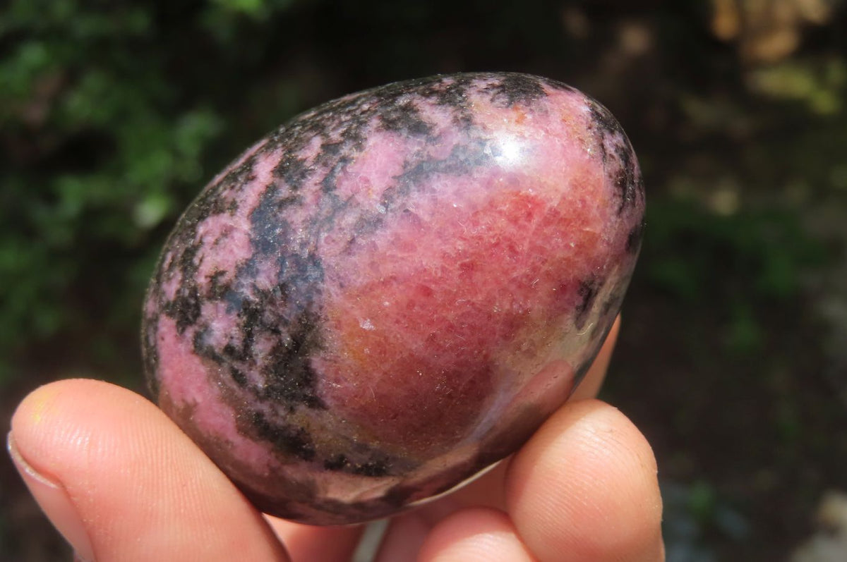 Polished Rhodonite Gemstone Eggs x 6 From Madagascar - Toprock Gemstones and Minerals 