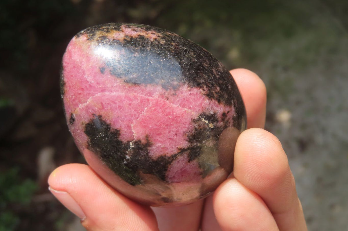 Polished Rhodonite Gemstone Eggs x 6 From Madagascar - Toprock Gemstones and Minerals 