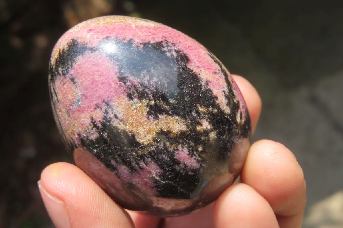 Polished Rhodonite Gemstone Eggs x 6 From Madagascar - Toprock Gemstones and Minerals 
