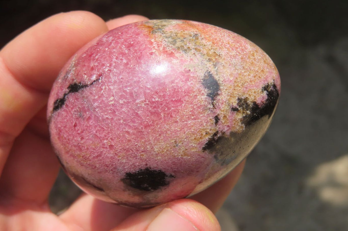 Polished Rhodonite Gemstone Eggs x 6 From Madagascar - Toprock Gemstones and Minerals 
