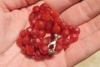 Polished Red Agate Faceted Beaded Necklace - Sold Per Item - From Brazil - Toprock Gemstones and Minerals 