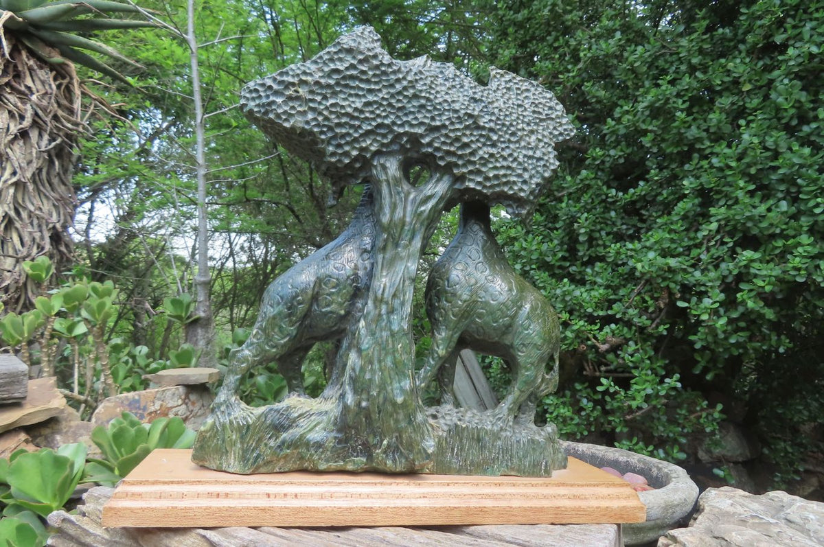 Hand Made Green Verdite Giraffe Carving x 1 From Zimbabwe - Toprock Gemstones and Minerals 