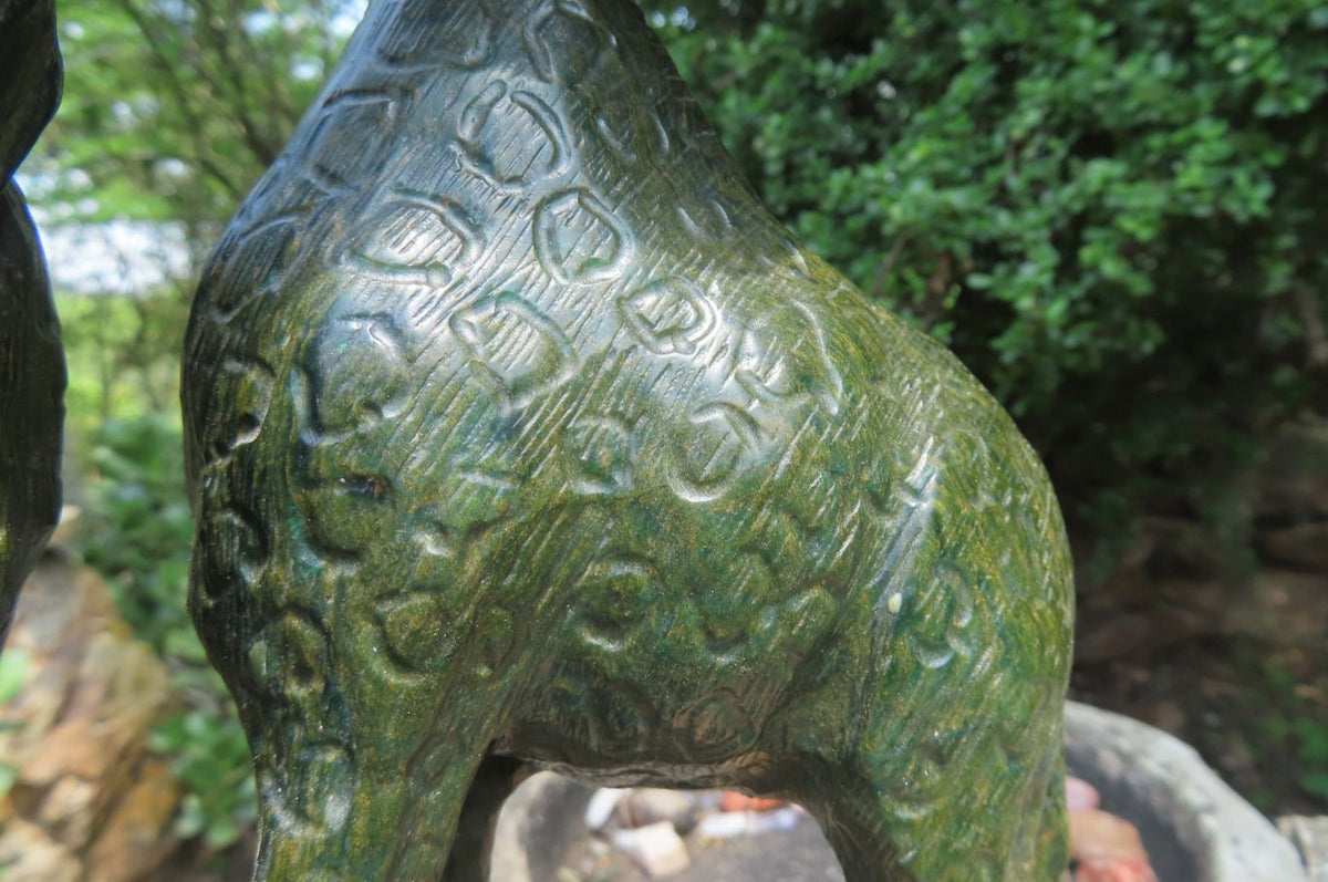 Hand Made Green Verdite Giraffe Carving x 1 From Zimbabwe - Toprock Gemstones and Minerals 