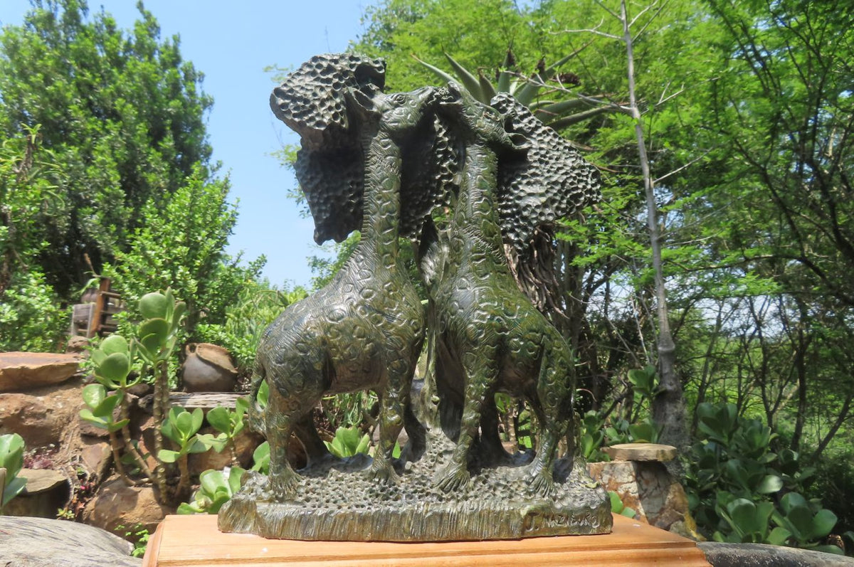 Hand Made Green Verdite Giraffe Carving x 1 From Zimbabwe - Toprock Gemstones and Minerals 