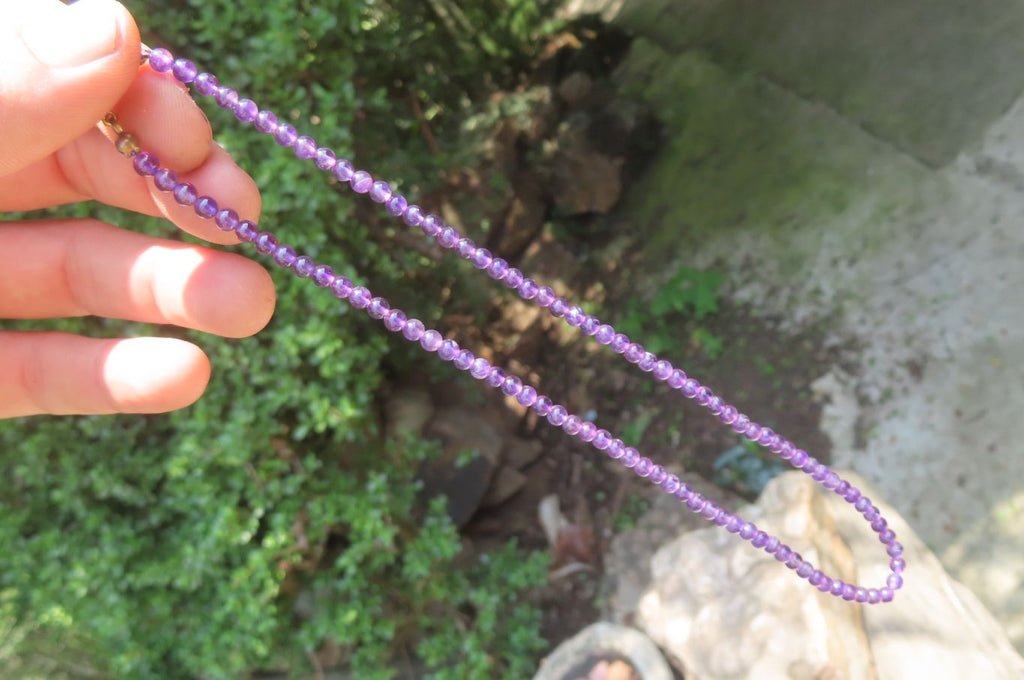 Polished AA Grade Gem Amethyst Beaded Necklace - Sold per Item- From Zambia - Toprock Gemstones and Minerals 