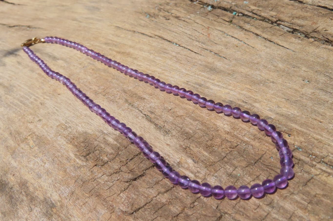 Polished AA Grade Gem Amethyst Beaded Necklace - Sold per Item- From Zambia - Toprock Gemstones and Minerals 