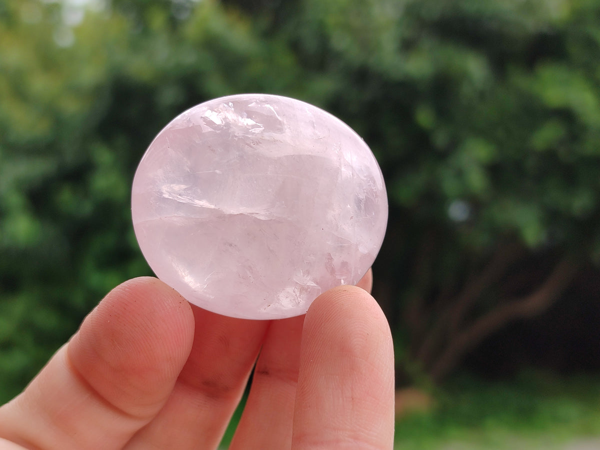 Polished Rose Quartz Palm Stones x 24 From Madagascar - Toprock Gemstones and Minerals 