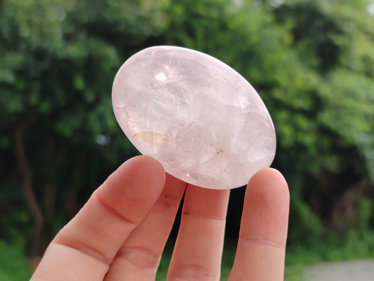 Polished Rose Quartz Palm Stones x 24 From Madagascar - Toprock Gemstones and Minerals 
