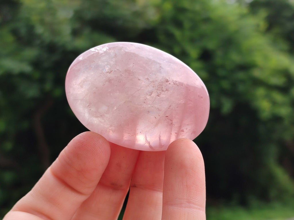Polished Rose Quartz Palm Stones x 24 From Madagascar - Toprock Gemstones and Minerals 