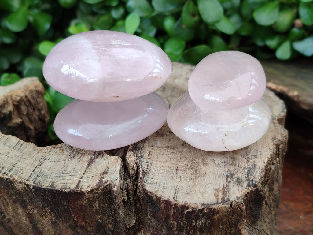 Polished Rose Quartz Palm Stones x 24 From Madagascar - Toprock Gemstones and Minerals 
