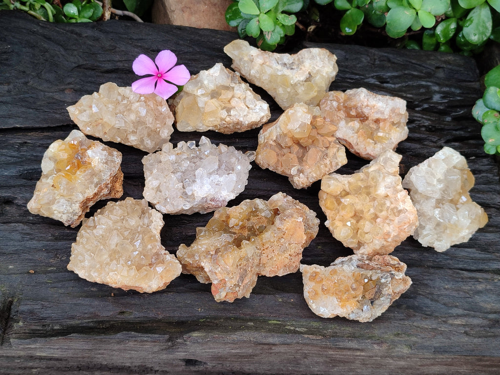 Natural Limonite Quartz Clusters x 12 From Zambia - Toprock Gemstones and Minerals 