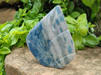 Polished Blue Spinel Spotted Quartz Leaf Sculptures x 2 From Madagascar - Toprock Gemstones and Minerals 