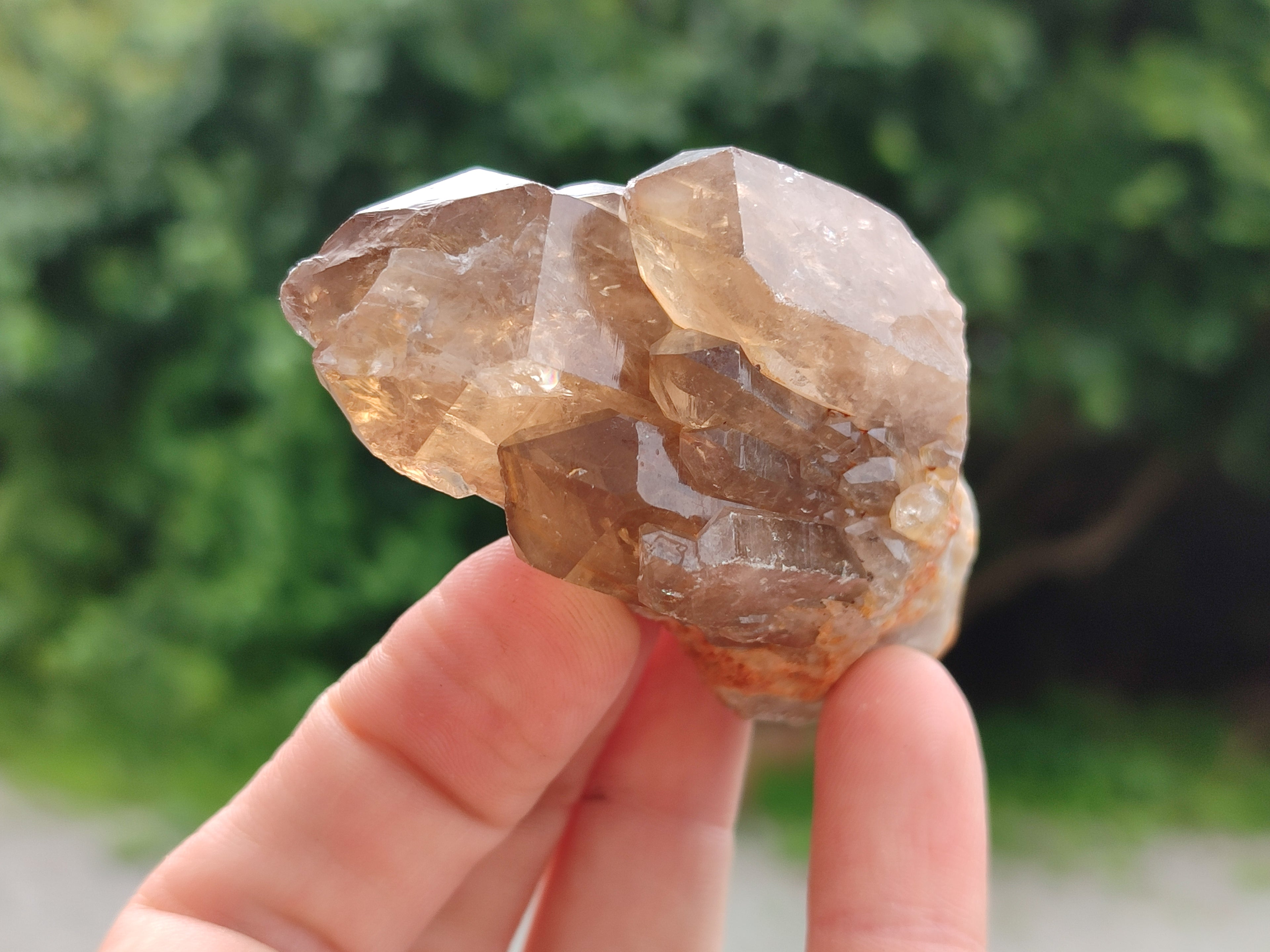 Natural Smokey Phantom Quartz Clusters x 18 From Luena, Congo - Toprock Gemstones and Minerals 