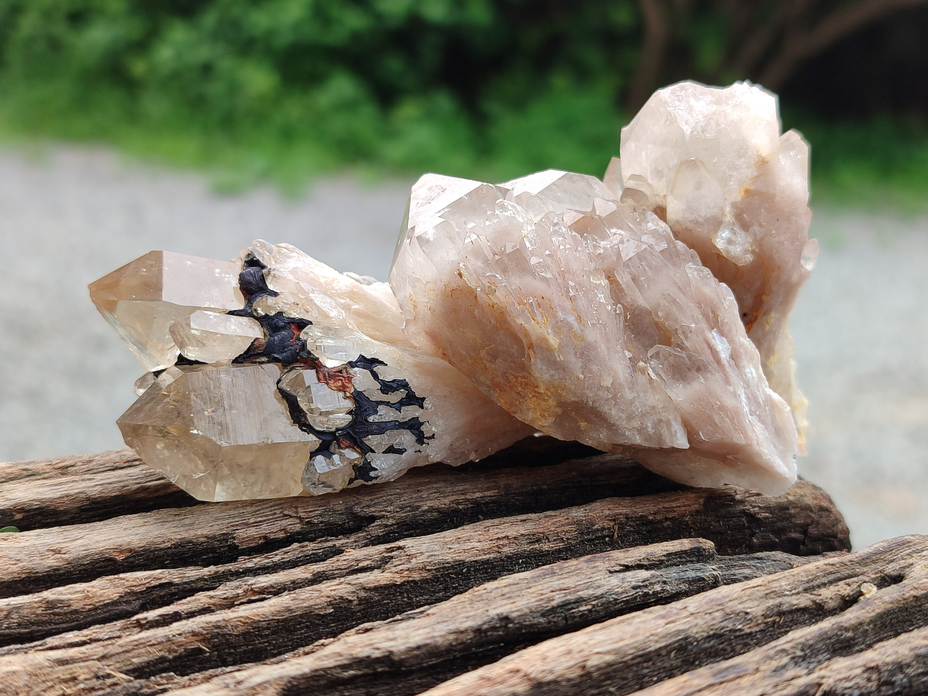 Natural Smokey Phantom Quartz Clusters x 18 From Luena, Congo - Toprock Gemstones and Minerals 
