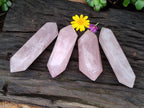 Polished Double Terminated Rose Quartz Points x 4 From Ambatondrazaka, Madagascar - Toprock Gemstones and Minerals 