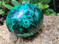 Polished Flower Banded Malachite Gemstone Eggs x 2 From Congo - Toprock Gemstones and Minerals 