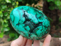 Polished Flower Banded Malachite Gemstone Eggs x 2 From Congo - Toprock Gemstones and Minerals 