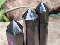 Polished Black Basalt Points x 5 From Madagascar