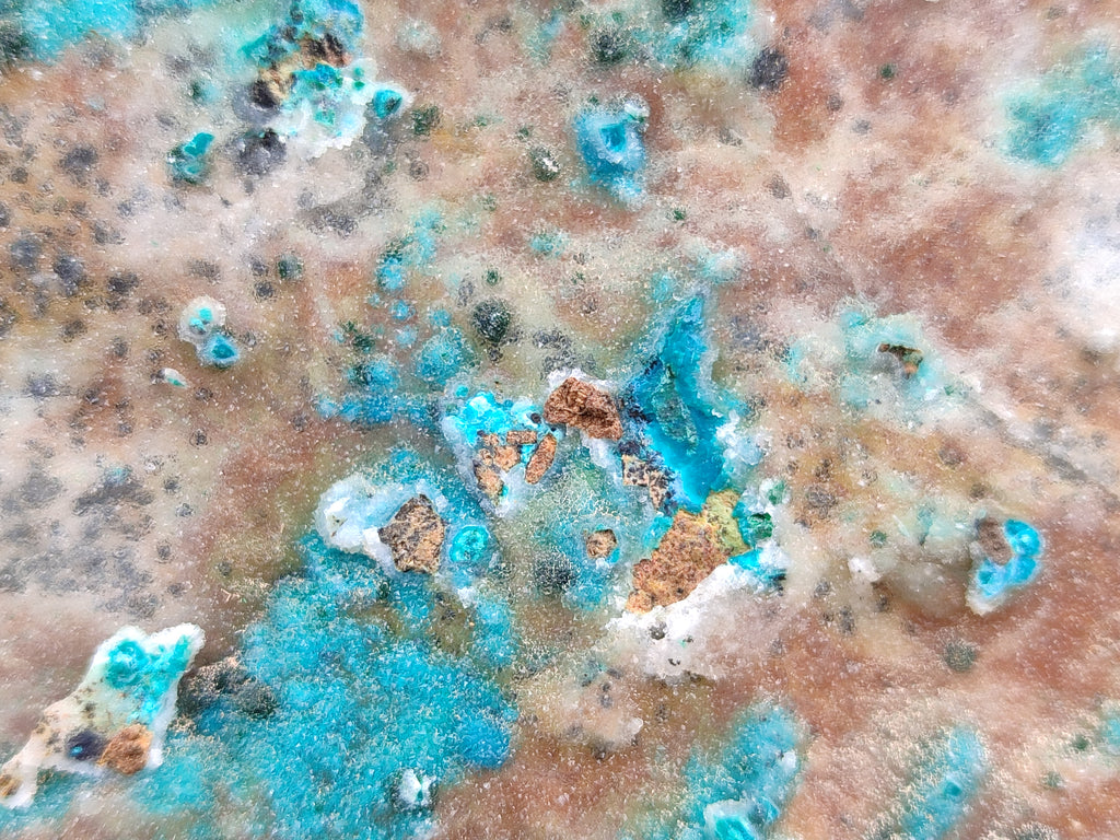 Natural Drusy Coated Chrysocolla Specimen x 1 From Likasi, Congo - Toprock Gemstones and Minerals 