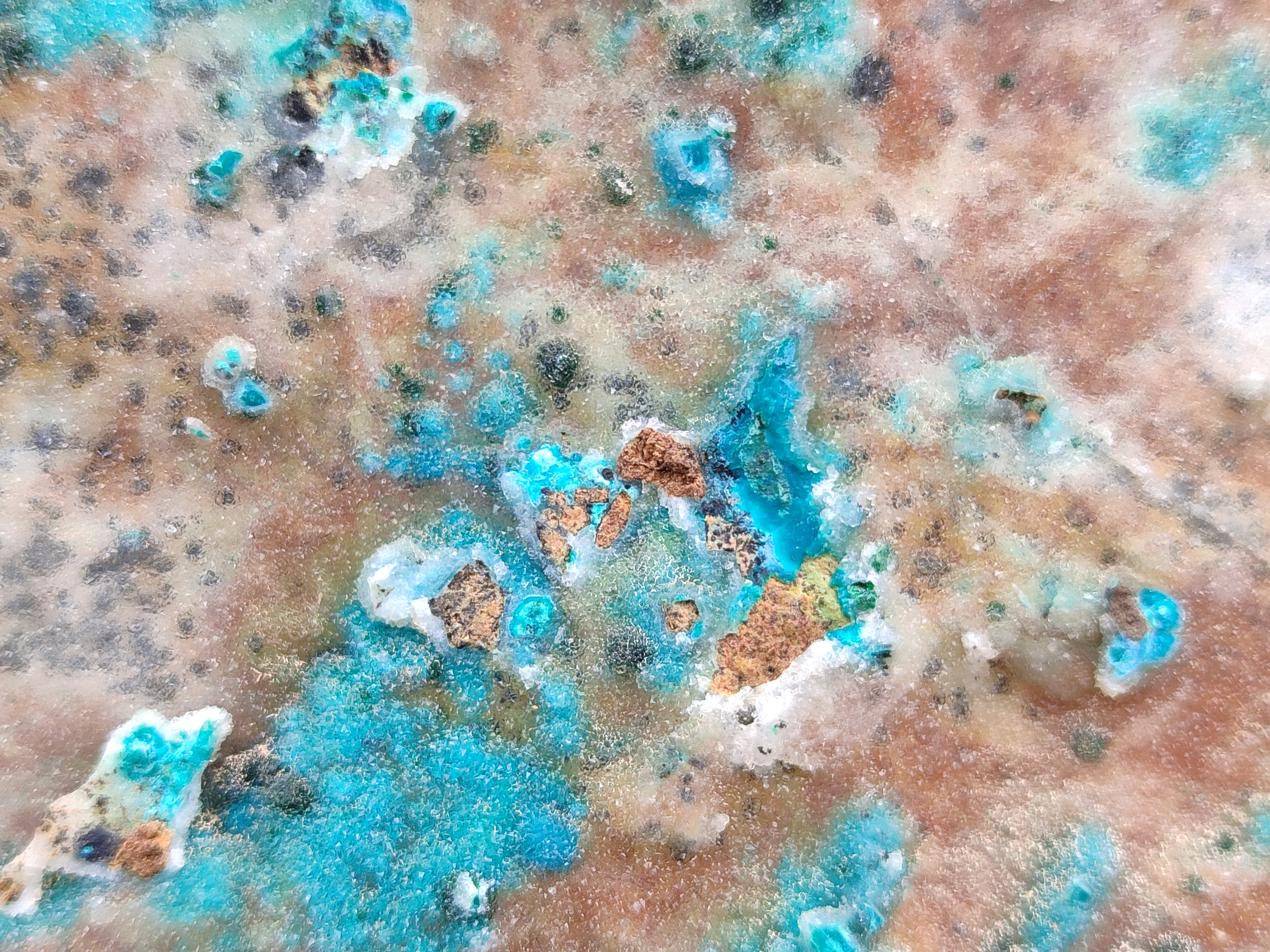 Natural Drusy Coated Chrysocolla Specimen x 1 From Likasi, Congo - Toprock Gemstones and Minerals 