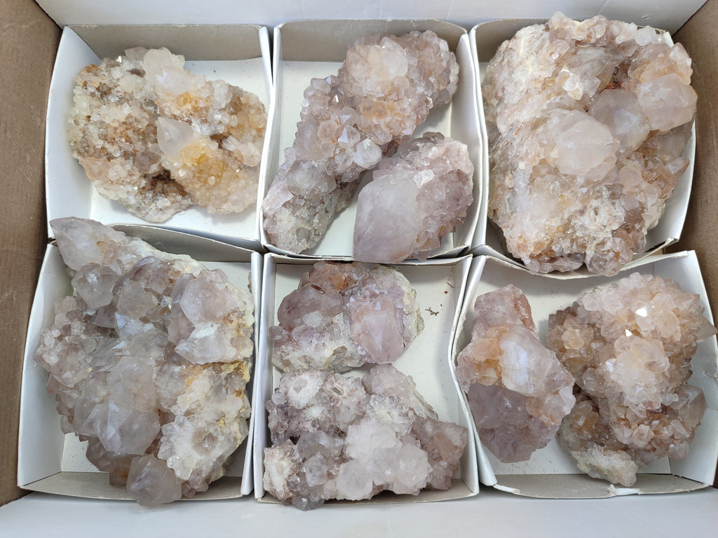 Natural Spirit Quartz Clusters x 9 From Boekenhouthoek, South Africa - Toprock Gemstones and Minerals 
