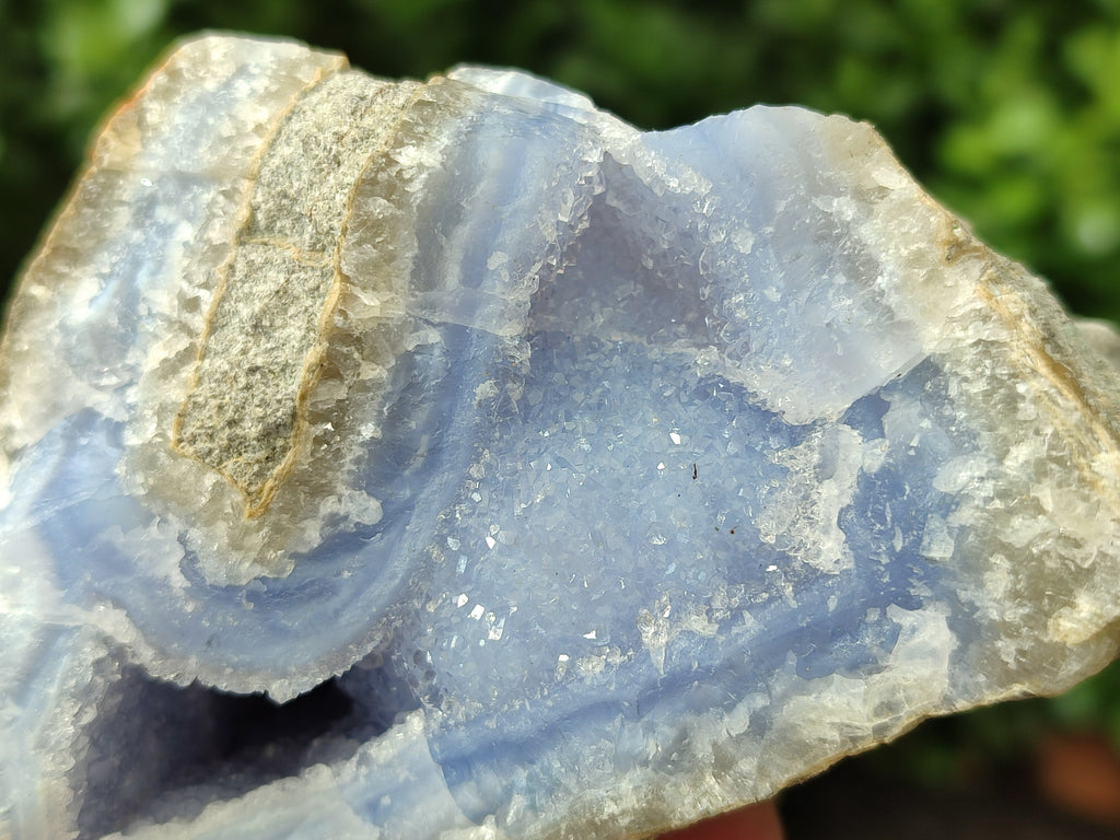 Natural Blue Lace Agate Geode Specimens x 3 From Malawi - Toprock Gemstones and Minerals 