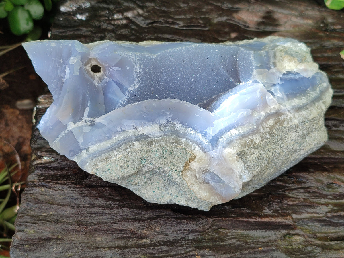 Natural Blue Lace Agate Geode Specimens x 3 From Malawi - Toprock Gemstones and Minerals 