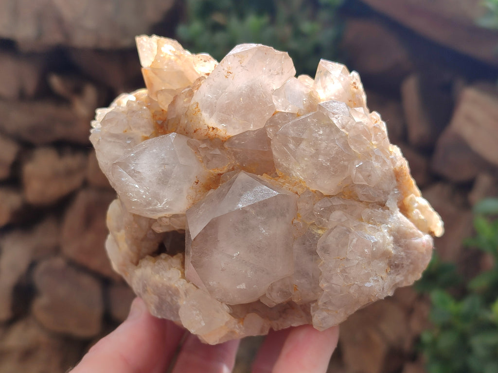 Natural Smokey Phantom Quartz Clusters x 2 From Luena, Congo - Toprock Gemstones and Minerals 
