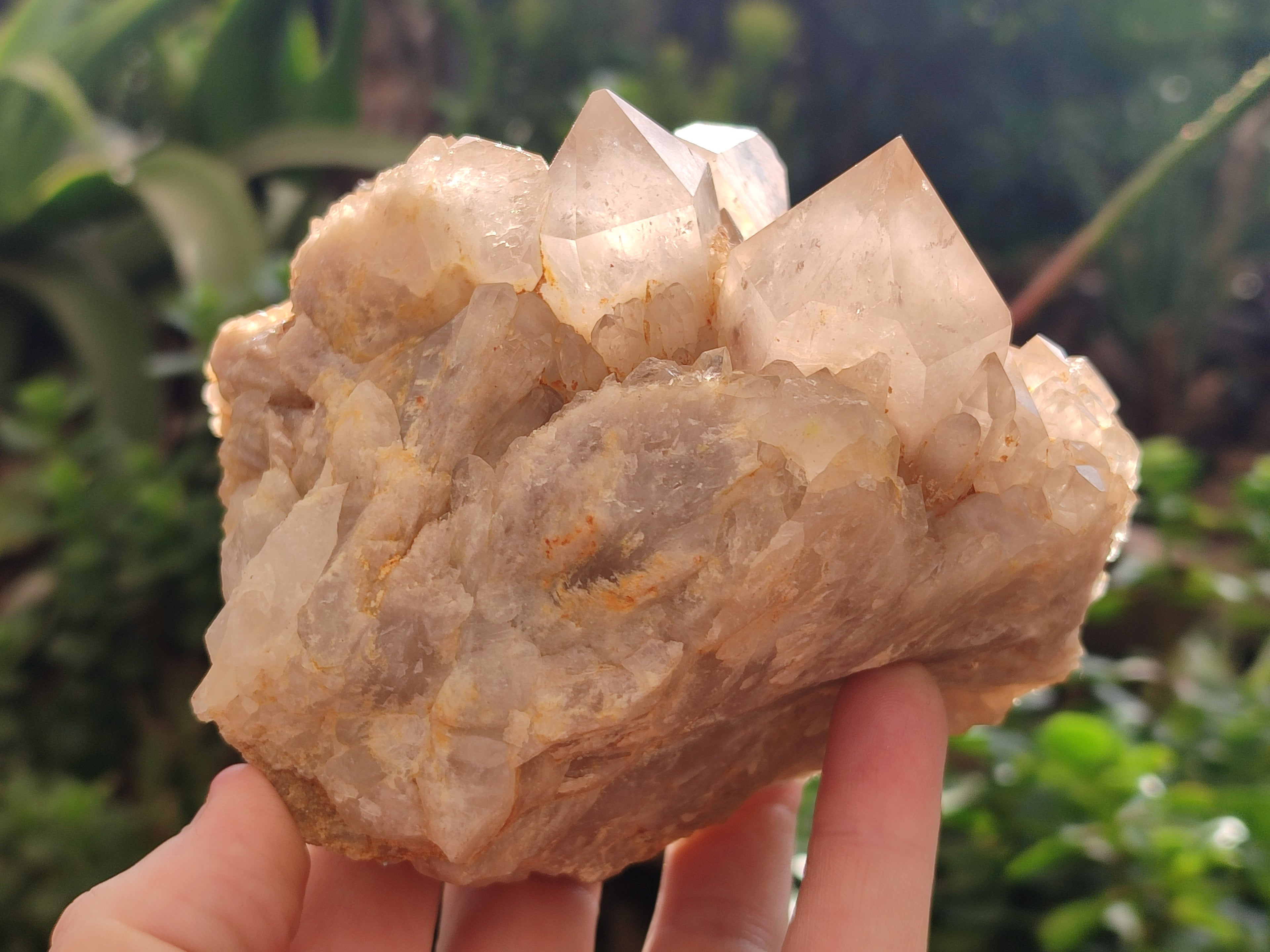 Natural Smokey Phantom Quartz Clusters x 2 From Luena, Congo - Toprock Gemstones and Minerals 