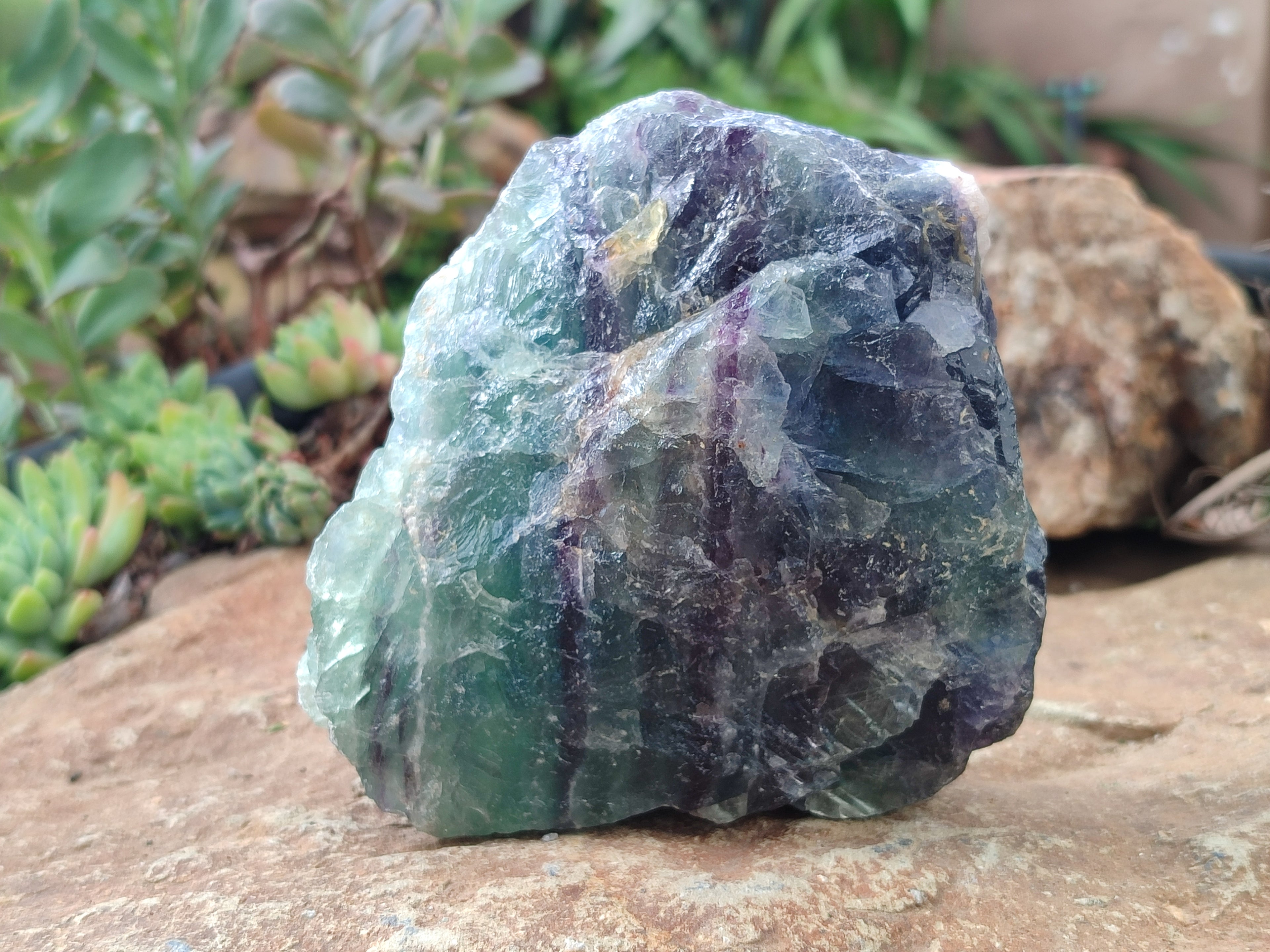 Natural Watermelon Fluorite Cobbed Specimens x 4 From Uis, Namibia - Toprock Gemstones and Minerals 