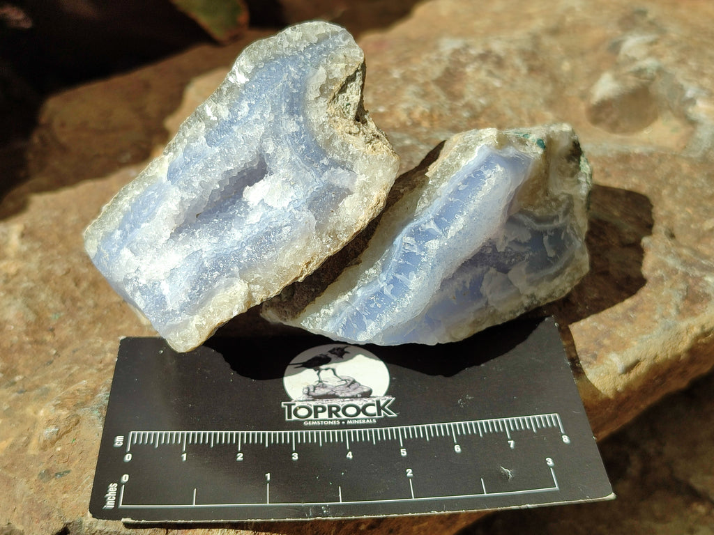 Natural Blue Lace Agate Geode Specimens x 35 From Malawi - Toprock Gemstones and Minerals 