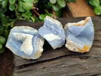 Natural Blue Lace Agate Geode Specimens x 35 From Malawi - Toprock Gemstones and Minerals 