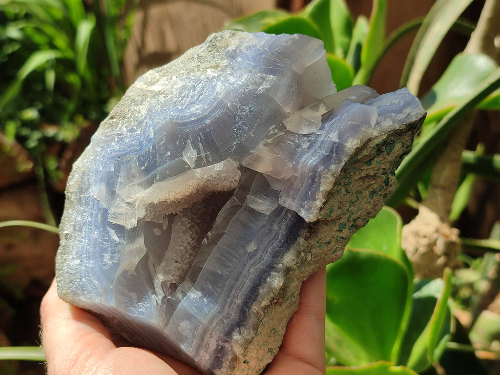 Natural Blue Lace Agate Geode Specimens x 3 From Malawi - Toprock Gemstones and Minerals 
