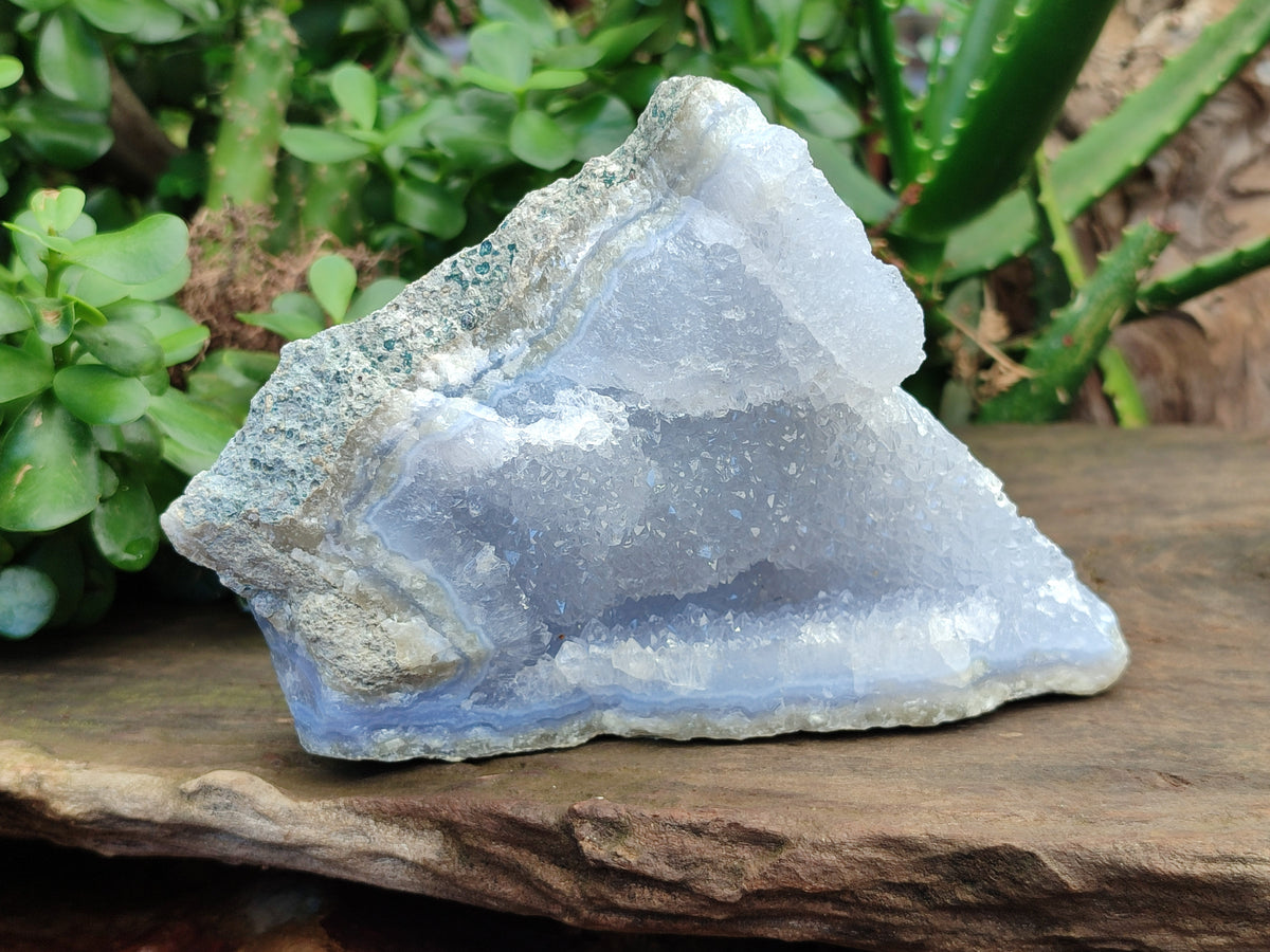 Natural Blue Lace Agate Geode Specimens x 3 From Malawi - Toprock Gemstones and Minerals 