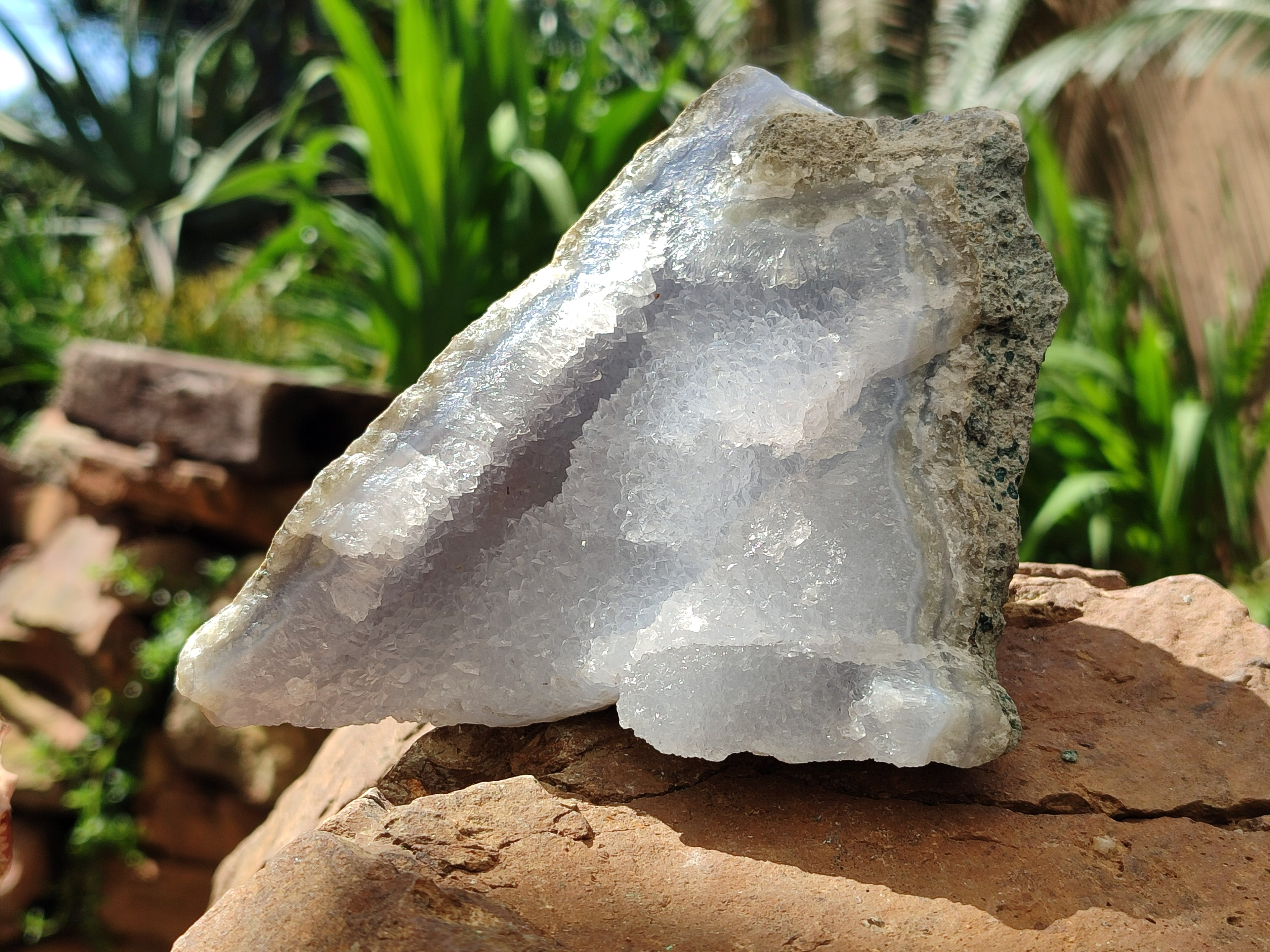 Natural Blue Lace Agate Geode Specimens x 3 From Malawi - Toprock Gemstones and Minerals 